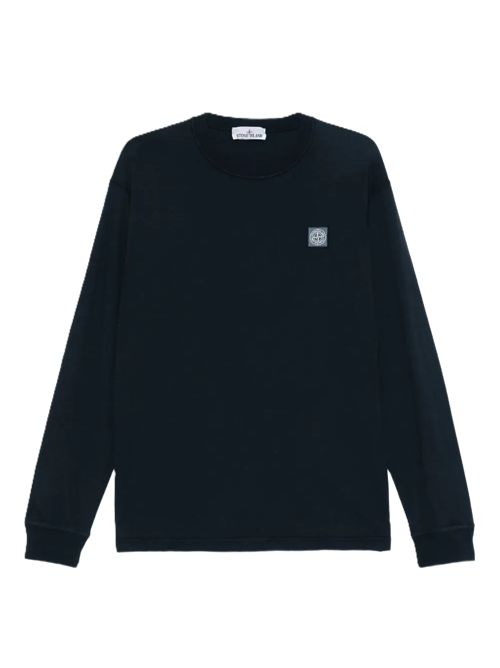T-shirt manica lunga con applicazione logo Stone Island | L2S15 2100025 S0057V0020 NAVY BLUE